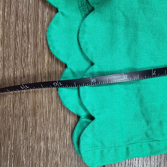 J. Crew Crewcuts Scallop Edge Chino Shorts Green Sz 8 Preppy Adjustable - Picture 3 of 7